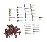 Ejoyous Jeu de Roues Métalliques en Laiton et Acier Inoxydable, 98 Pièces avec Tige de 3 Mm, 60 Tambours de Ponçage, 36 Roues à Brosse, 2 Forets de Meulage pour Céramique, Verre, Bois, Métal