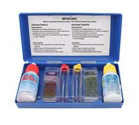 Ejoyous Kit de Test de pavé de Piscine Kit de Test Chlor Kit de Test d'eau pour Piscine avec Boîte de Rangement Résultats Rapides avec Testeur de Piscine et Réactifs Liquides