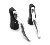 Ejoyous Levier de Frein de Vélo, Levier de Frein de Vélo de Route en Aluminium Léger, Levier de Frein de Guidon pour VTT et Vélos de Route de 22,2 à 23,8 Mm (argent peint en noir)