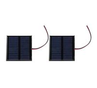 Ejoyous Lot de 2 Mini Panneaux Solaires en Polysilicium 5,5 V 0,6 W Filaire 6, X, Cm pour Projets Scientifiques de Bricolage, Jouets Solaires, Charge de Petite Batterie, Utilisation en Extérieur