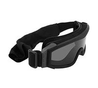 Ejoyous Lunettes de Moto Antibuée, Matériau PC, 3 Verres Interchangeables, Protection UV, pour VTT et Cyclisme Tout-terrain (BLACK)