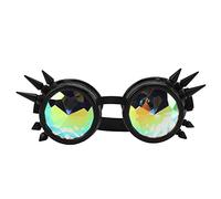Ejoyous Lunettes Steampunk, Lunettes Kaléidoscope Réglables, Design Unique pour les Fêtes et les événements d'Halloween (BLACK)