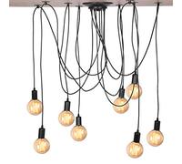 Ejoyous Lustre Araignée Rétro et Suspensions de Plafond, Support de plafonnier Réglable Lampe Suspendue Luminaire Industriel Vintage 8 têtes pour décoration de Maison E27