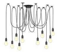 Ejoyous Lustre en forme d'araignée DIY Plafonnier Lampe Tête Suspension Luminaire Rétro Industriel Lumière de Plafond Salle à Manger Chambre Salon Salle à Manger Hôtel Décoration (10 têtes)