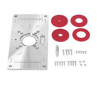 Ejoyous Machine à Graver le Bois, Planche à Rabat, Table de Routeur en Aluminium, Ensemble de Plaques d'insertion avec Anneaux d'insertion et Vis, Trou Central à échelle Transparente pour Couper