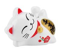 Ejoyous Maneki Neko, Chat Agitant à énergie Solaire, Chat Porte-Bonheur en Plastique ABS pour la Maison et Le Bureau, Ornement de santé et de Richesse (Dix Millions de taels)