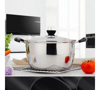 Ejoyous Marmite à Vapeur en Acier Inoxydable, Marmite à Soupe avec Feuille de Cuisson à la Vapeur, Mini de 2,4 L de 20 Cm pour Cuisinière à Gaz et Cuisinière à Induction pour Petits Repas pour une