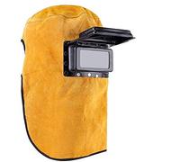 Ejoyous Masque de Soudage Confortable en Cuir, Masque de Travail de Capuchon de Casque de Soudage Résistant à la Chaleur Respirant de Soudage Casque de pProtection Masque