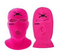 Ejoyous Masque facial tricoté à 3 trous - Cagoule à 3 trous - Cagoule à 3 trous - En acrylique souple - Chaud et respirant - Pour le ski, le cyclisme, la course à pied (8)