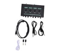 Ejoyous Mélangeur Audio Professionnel, Métal, Amplificateur de Microphone Double Canal, Alimentation Fantôme 48 V, Compact pour Les Performances sur Scène et l'enregistrement en Studio