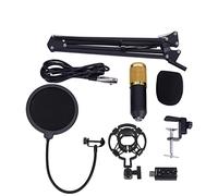 Ejoyous Microphone à Condensateur Kit, Professionnel BM-800 Ensemble de Microphones à Condensateur de Studio avec Support de Bras Réglable, Filtre Anti- et Adaptateur USB pour