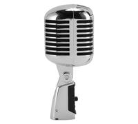 Ejoyous Microphone Classique Rétro Micro Vocal Dynamique Cardioïde en Alliage de Zinc 600 Ohm 50 à 18 KHz avec Amortissement Antichoc et Support Pivotant pour Les Performances de Scène (Silver)