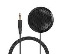 Ejoyous Microphone de Conférence 3,5 Mm Omnidirectionnel à Condensateur | Boîtier Métallique, Réunions de Bureau, Appels Skype, Compatible Ordinateur, Plug and Play, Câble de 2 M, Captation à 360°