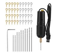 Ejoyous Mini perceuse électrique à main pour la fabrication de bijoux en résine, kit d'outils de pince à épiler portable avec 10 forets, pour perles en bois, porte-clés (set de 2)