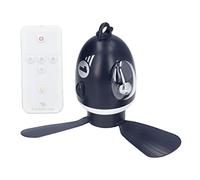 Ejoyous Mini Plafonnier Ventilateur USB Charge Télécommande Ventilateur de Plafond Lampe 8000 MAh ABS Faible Bruit Veilleuse avec Lames Amovibles pour Chambre Dortoir Camping (BLUE)