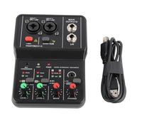 Ejoyous Mixeur Audio 2 Canaux USB, Console de Mixage Sonore avec | Coque Métallique, Design Mini Compact, Compatible Ordinateur, pour Enregistrement Musical, karaoké à Domicile et karaoké en