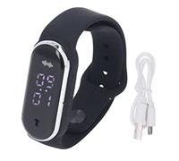 Ejoyous Montre Anti-moustique, Bracelet Anti-moustique à Ultrasons Rechargeable avec Montre électronique et Podomètre, pour les Sports de Plein Air et une Utilisation Quotidienne (BLACK)