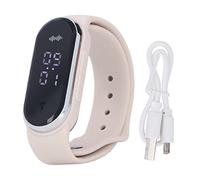 Ejoyous Montre Bracelet Anti-moustiques, Bracelet Anti-moustiques à Ultrasons Rechargeable par USB avec Horloge électronique et Mesure de la Température, pour les Sports de Plein (WHITE)