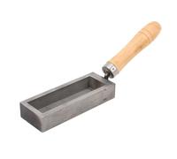 Ejoyous Moule à Lingots en Graphite de 4 Pouces, Forme de Lingot D'argent, Moule à Lingots avec Poignée en Bois de Hêtre, pour la Fusion et la Coulée D'or, D'argent et de Cuivre