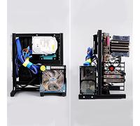 Ejoyous Open Frame PC Test Bench, 20x20 Aluminum Vertical Chassis Red | Construction modulaire DIY, compatibilité ATX M-ATX ITX, 7 emplacements PCI, 12,4 x 9,7 x 13,9 pouces, poignée incluse
