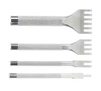 Ejoyous Outil de Poinçonnage à Dents, Ensemble de Ciseaux à Laçage en Acier Rapide, 1, 2, 4, 6 Dents, Espacement de 3 Mm, Perforateurs pour Trous en Cuir pour le Poinçonnage du Cuir, Couture à la