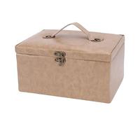 Ejoyous Panier à Couture Marron Classique, Organisateur en Cuir avec Plateau Amovible pour la Couture et l'artisanat