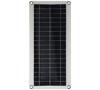 Ejoyous Panneau Solaire Polycristallin Flexible de 20 W avec Double Sortie USB et DC 20 V 1,5 A pour Caméra de sécurité, Lampadaire, Batterie de Voiture, Utilisation en Extérieur