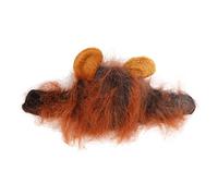 Ejoyous Perruque de Lion en Tissu pour Chat et Chiot, Tour de Tête de 26 à 30 Cm, Design Respirant, Crochet et Boucle, Crinière Moelleuse pour Photos, Fêtes, Déguisements (Marron foncé)