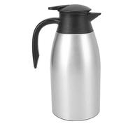 Ejoyous Pichet Sous Vide en Acier Inoxydable, Cafetière Isolée 2 L, Bouteille, Couvercle Anti-fuite pour Eau Chaude au Bureau, Hôtel et Restaurant (SILVER)