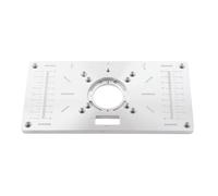 Ejoyous Plaque de Toupie pour Banc de Travail du Bois, échelle Claire, Trou Central, Douille en Aluminium, Plaque d'insertion de Table de Toupie, Antirouille, 8 Trous, Haute Précision (couleur noire)