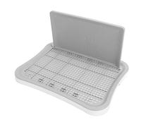 Ejoyous Plateau de Toilette pour Chien, Toilettes pour Chien, Entraînement pour Chiot, Plateau Portable avec Grille Amovible et Colonne en Plastique, Support pour Alèses pour Petits, (White)