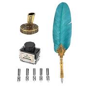 Ejoyous Plume de Calligraphie Vintage avec Porte Stylo, 5 Têtes de Rechange et Boîte
