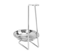 Ejoyous Porte-Cuillère Verticale, Support pour Louche et Cuillère, Rack Inox Anti-goutte pour Comptoir de Cuisine et Table à Manger (Argent avec 1 Plaque)