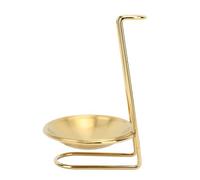 Ejoyous Porte-Cuillère Verticale, Support pour Louche et Cuillère, Rack Inox Anti-goutte pour Comptoir de Cuisine et Table à Manger (Doré avec 1 Assiette)
