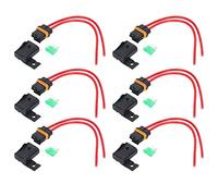 Ejoyous Porte-fusible 30A, 6 Pièces, étanche IP66, Faisceau de Câbles 12awg pour Voiture, Bateau, Camion, avec Cuivre sans Oxygène et Matériau PVC ABS