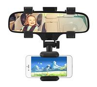 Ejoyous Porte-téléphonie Mobile Merreur de Vue Arrière Auto, Rétroviseur Carroir Téléphone Mobile Téléphone Mobile Propriétaire à 360 Degrés Rotation Multifinectional Car Phone Téléphone