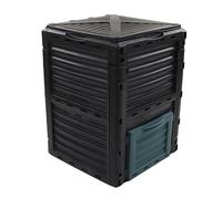 Ejoyous Poubelle à Compost, Bac à Composter en Plastique 300 L avec Couvercle Supérieur à Charnière et évent, Bac à Composter Cuboïde pour Cuisine, Jardin, Cour, Déchets Domestiques Extérieurs pour