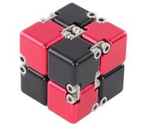 Ejoyous Puzzle Infini, 8 Blocs Alliage Retournable Portable (Rouge et Noir) | Soulagement du Stress, Construction en Alliage, Soutien TDAH Autisme, Usage à la Maison au Bureau en Voyage, Compact Portable