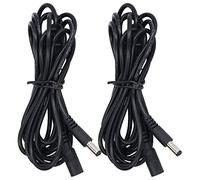 Ejoyous Rallonge de Lumière Solaire LED, Paquet de 2 Câbles d'extension d'alimentation CC en Fil de Cuivre PVC 12 V 24 V 5,5 X 2,1 Mm 9, Pieds pour Lampes Solaires, Caméras de Vidéosurveillance,