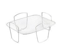 Ejoyous Râtelier de friteuse à air, en acier inoxydable, accessoire carré pour friteuses à air chaud, casseroles, autocuiseurs, casseroles à vapeur en bambou, barbecues, Gris, 20,5 x 20,5 x 9 cm