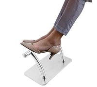 Ejoyous Repose-Pieds Mobile en Acier Inoxydable, Inclinable pour Salon de Coiffure et Tatouage, Argenté, 30 x 19 x 18 cm