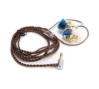 Ejoyous Resin Monitor Earbuds, Oxygen-Free Copper Wired 16Ω (Blue) | Câble détachable MMCX, cordon torsadé tissé à la main, sensibilité 109 dB, pilote dynamique 10 mm, casque de jeu e-sports