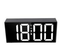 Ejoyous Réveil Fort avec Secoueur de Lit, Miroir LED de 7,4 Pouces avec Double Alarme et Horloge Vibrante, 3 Modes de Réveil, pour Dormeurs Profonds et Malentendants