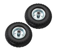 Ejoyous Roues de Pneus en Caoutchouc Solide, Moyeu Décalage de 2,2 Pouces Roulements de 5/8 Pouces Débarquants 4.10/3,50-4 Pneu pour le Camion à Main