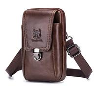 Ejoyous Sac de Ceinture en Cuir pour Hommes, Cuir de Vache de Haute qualité, Compartiment Principal zippé, Sac à Bandoulière pour le Shopping et les Voyages (BROWN)