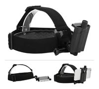 Ejoyous Sangle de Tête en Nylon Noir avec Pince de Téléphone, Support de Casque Réglable de 5 à 9,5 Cm pour Caméra de Mouvement, Cyclisme, Ski, Pêche