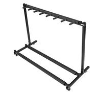 Ejoyous Support de présentoir de Guitare 5 Voies, Support de Sol pour Guitare en Metal Pliable avec Couvercle en Caoutchouc Souple Support de Pied pour 5 Guitares Noir(5)