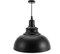 Ejoyous Suspensions rétro en métal Lustre Industriel, E27 Pendentif lumière Vintage Antique plafonnier Abat-Jour pour Salle à Manger Salon Cuisine Chambre Restaurant café et Bar(Noir)