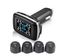 Ejoyous Système de Surveillance de la Pression des Pneus TPMS, Capteurs de Pression des Pneus 433 MHz, Système de Contrôle de la Pression des Pneus de Voiture avec 4 Capteurs Externes