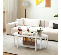 Ejoyous Table Centrale, Table Basse Multifonctionnelle avec Espace de Rangement intégré, Artisanat Exquis pour Hôtel (White)